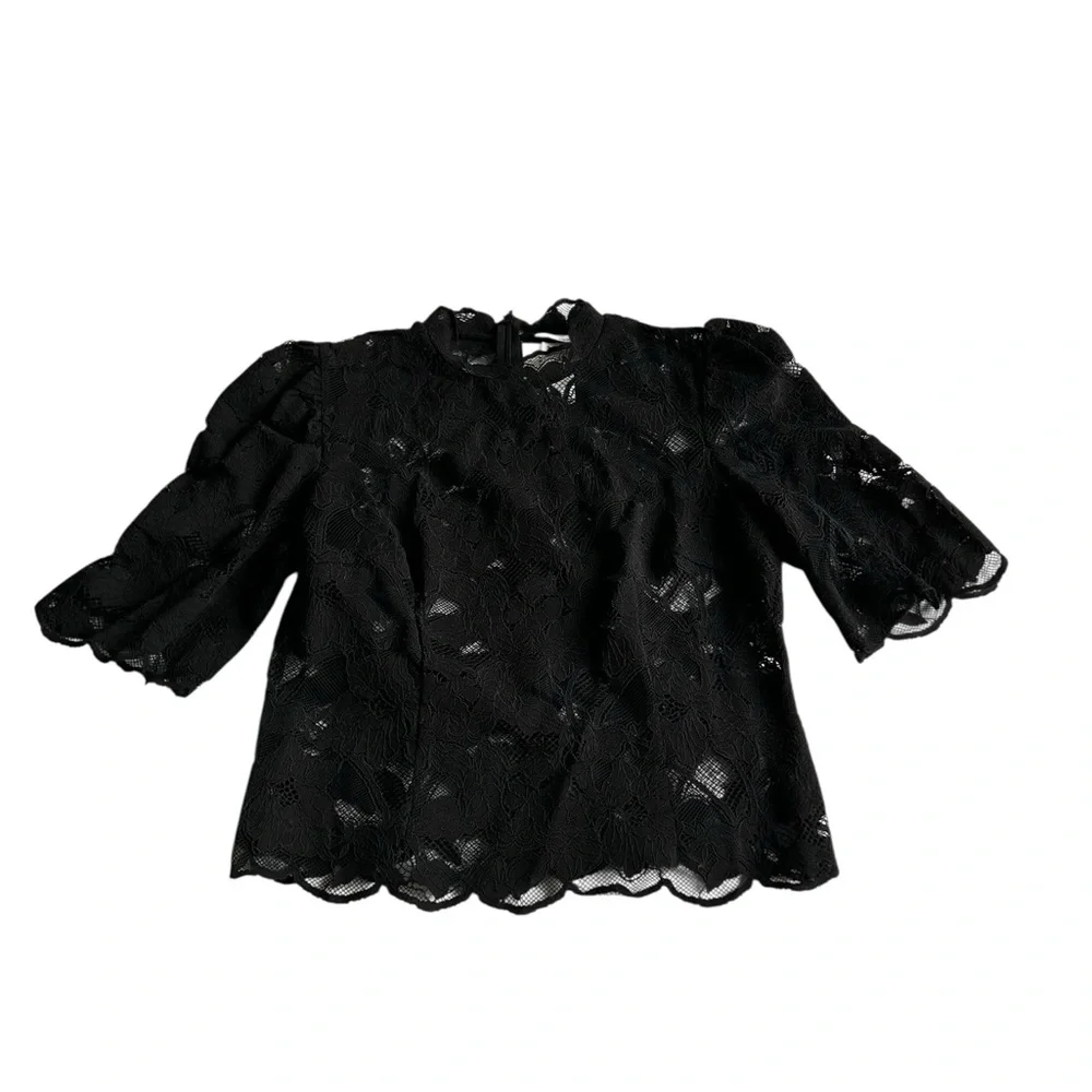 Zara Elegant Black Lace Top NWT - Picture 7 of 7
